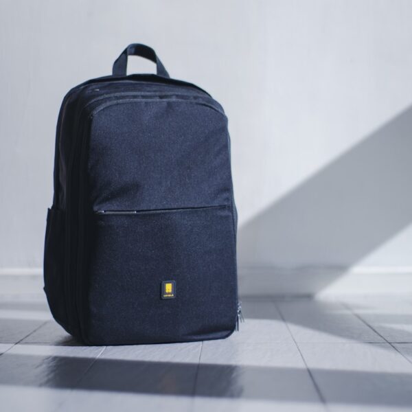 Zaino In Pelle Blu Oro